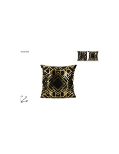 CUSCINO VELLUTO NERO/ORO 45X45CM (0264) su TreG Ingrosso