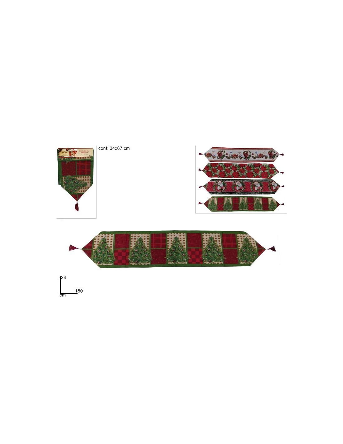 RUNNER BABBO NATALE 34X180CM (0330) su TreG Ingrosso