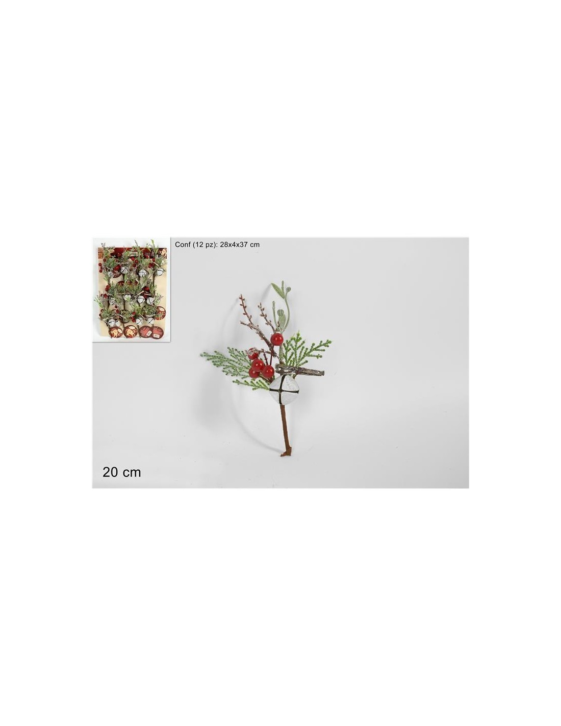 RAMO CHIUDIPACCO C/BACCHE ROSSE E CAMPANELLA ART. BMY-10825DE/RED s...