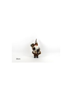 BABBO NATALE CON CAPPOTTO PELLICCIA 30CM LENTERNA E PACCHI su TreG ...