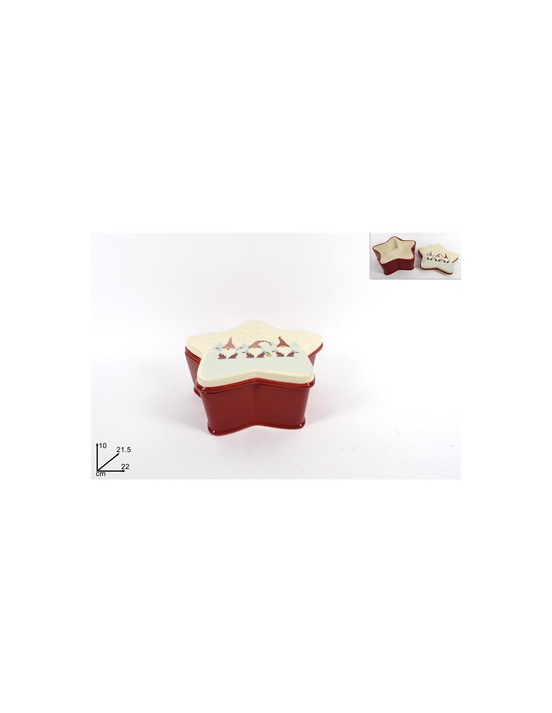 COFANETTO STELLA DECORO GNOMI 10CM su TreG Ingrosso