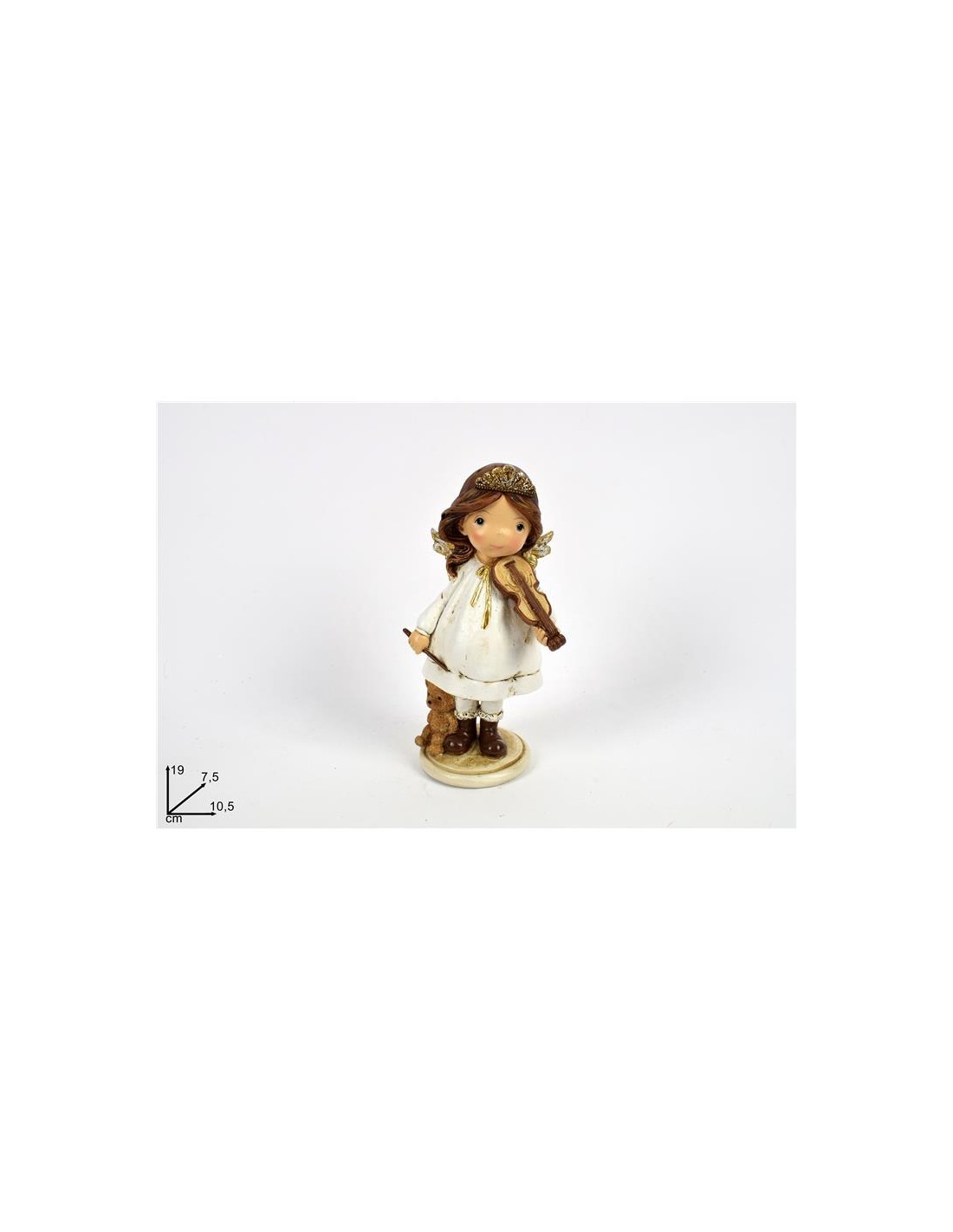 ANGELO C/CORONA VIOLINO ORSACCHIOTTO BIANCO GLITTER 19 CM A203355-1...