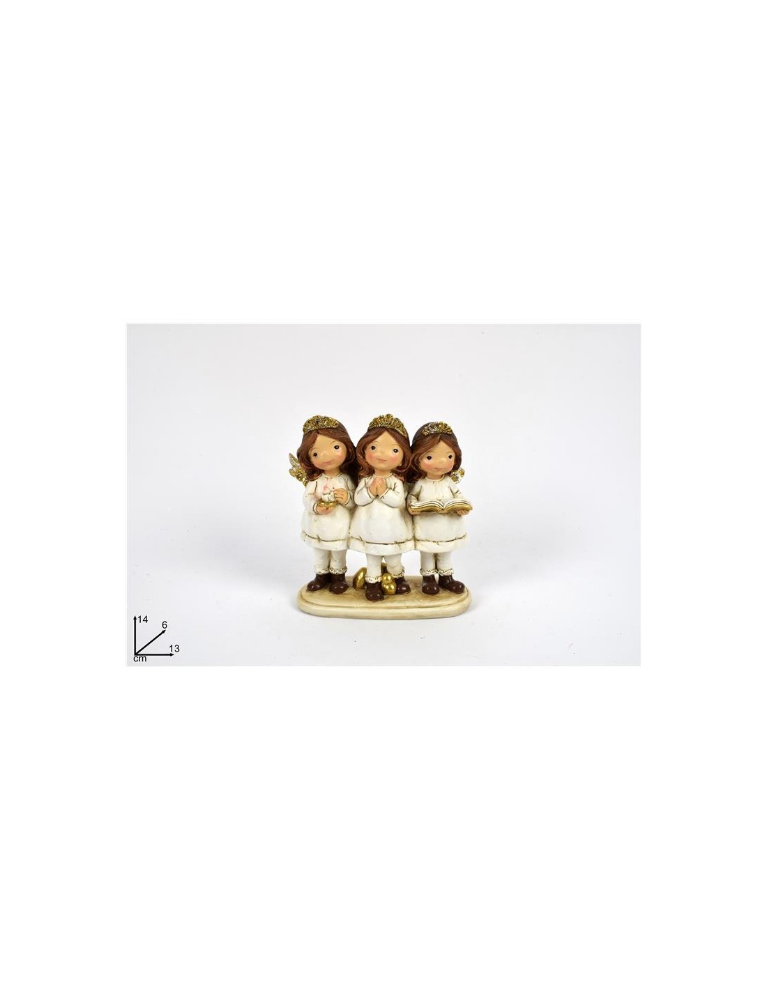 ANGELI C/CORONA BIANCO GLITTER 14 CM A203358-1 su TreG Ingrosso