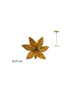 STELO FIORE NATALIZIO VELLUTO 50 CM ORO TGL19863-G su TreG Ingrosso