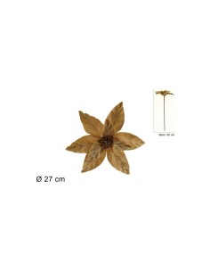 STELO FIORE NATALIZIO VELLUTO 50 CM BEIGE TGL19863-BE su TreG Ingrosso