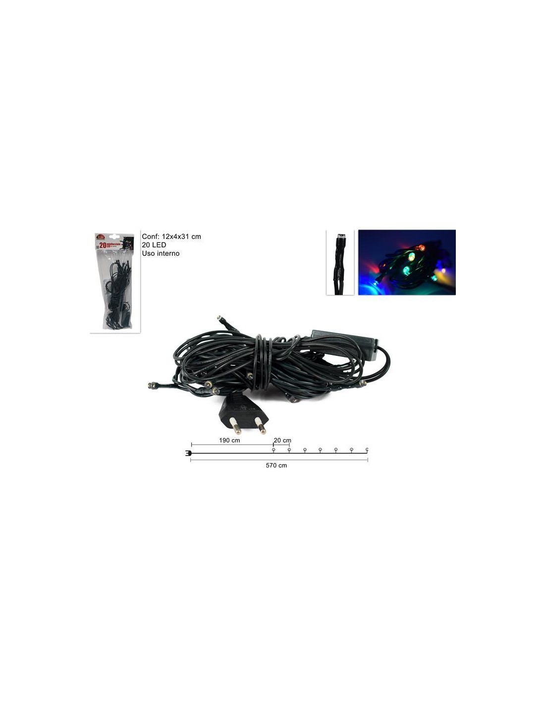 MINILUCCIOLE 20LED MULTICOLOR su TreG Ingrosso
