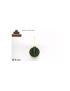 SFERA VETRO 8CM VERDE OPACO C/FILO PERLINE ORO su TreG Ingrosso