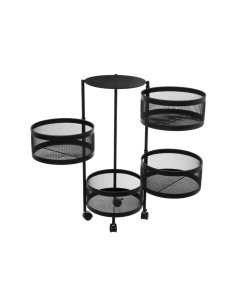 CARRELLO CUCINA 181832 4 CASSETTI METALLO 33X76CM NERO su TreG Ingr...