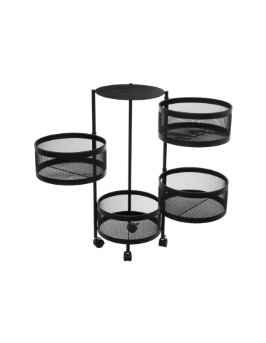 CARRELLO CUCINA 181832 4 CASSETTI METALLO 33X76CM NERO su TreG Ingr...