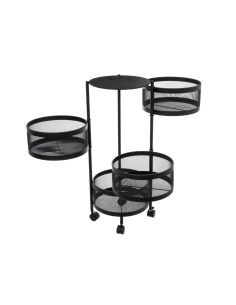 CARRELLO CUCINA 181832 4 CASSETTI METALLO 33X76CM NERO su TreG Ingr...