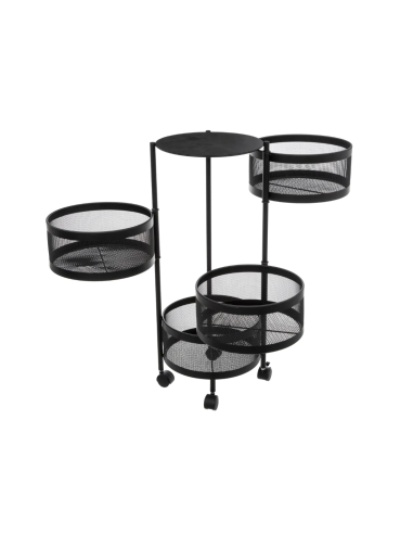 CARRELLO CUCINA 181832 4 CASSETTI METALLO 33X76CM NERO su TreG Ingr...