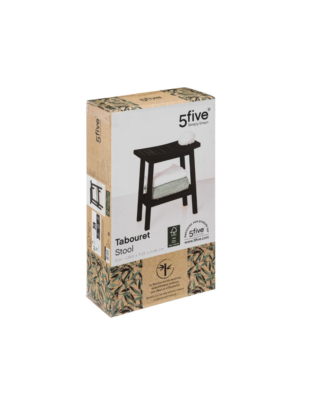 SGABELLO BAGNO 174605A BAMBOO NERO