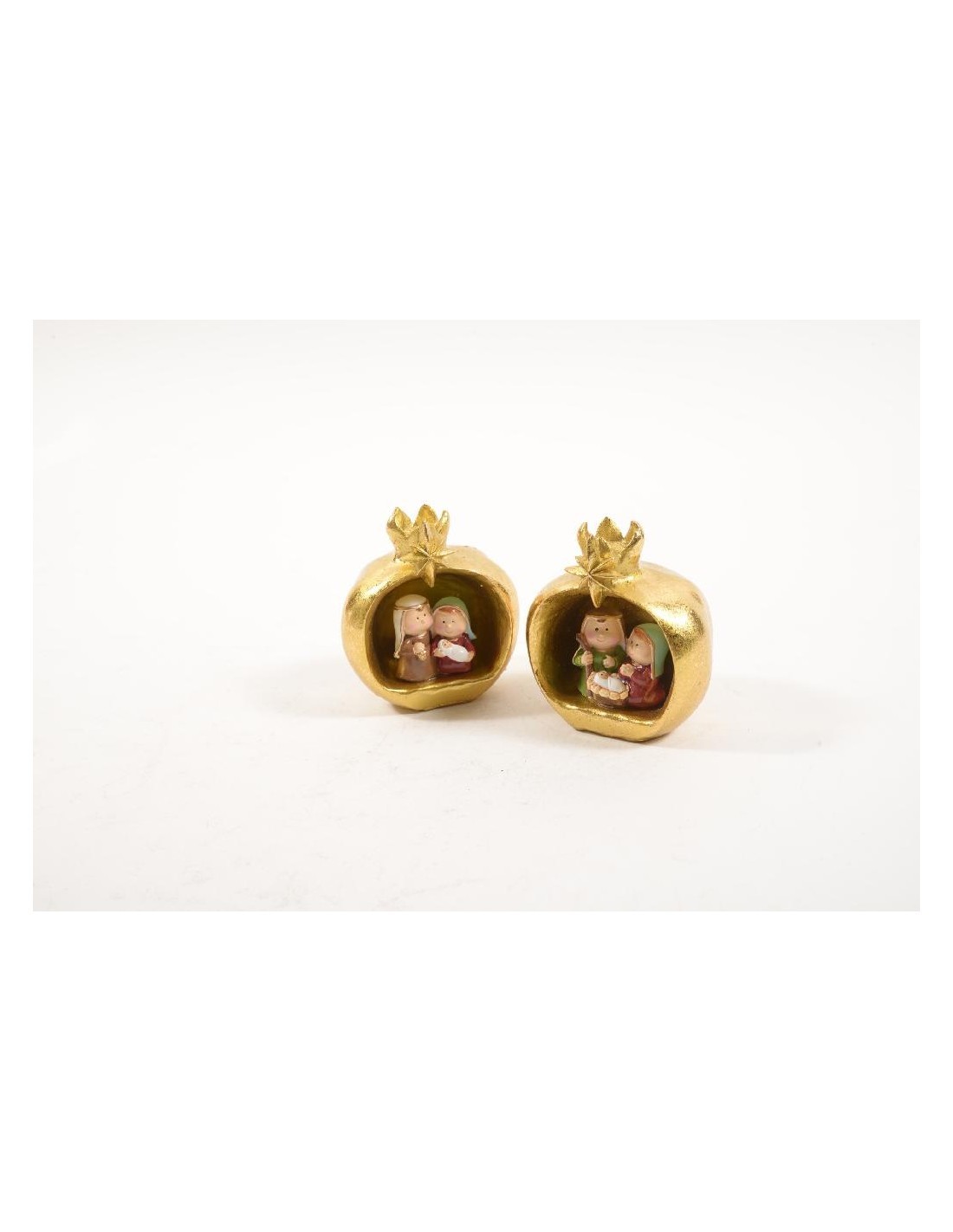Presepe Melograno Resina Oro Assortito 10X9X6CM - La Magia di Natale a Casa Tua