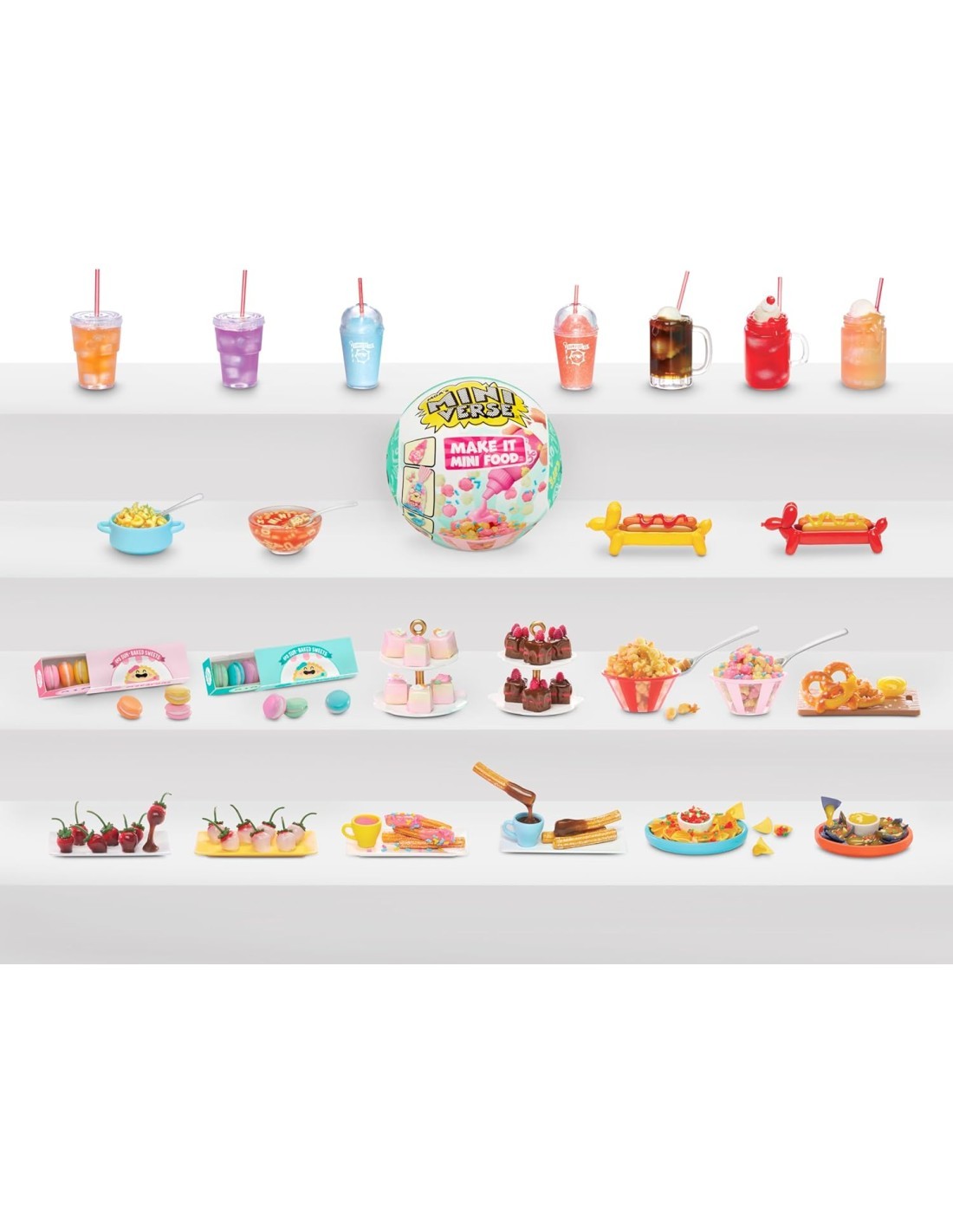 Make It Mini Food Café Miniverse Serie 2 di MGA, Set Fai-da-Te, Confezione Misteriosa, Mini Cibo da Collezione con Luce UV