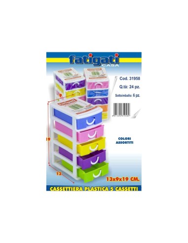 CASSETTIERA MINI 31958 5 CASSETTI 13X9X19CM