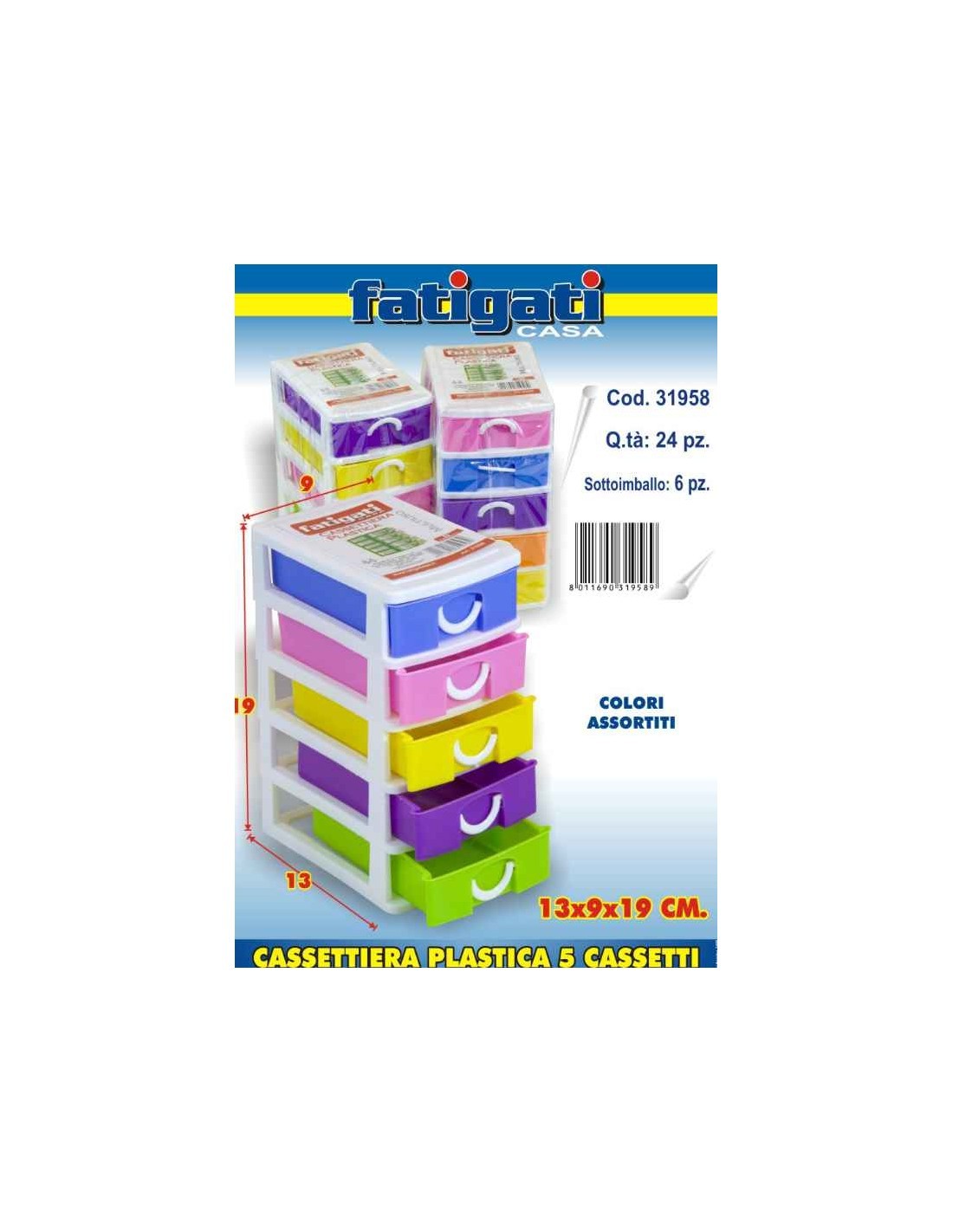 CASSETTIERA MINI 31958 5 CASSETTI 13X9X19CM