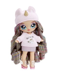 Na Na Na Surprise 3-in-1 Backpack Bedroom Unicorn Playset con Bambola Britney Sparkles, Zaino Unicorno Fuzzy Rosa