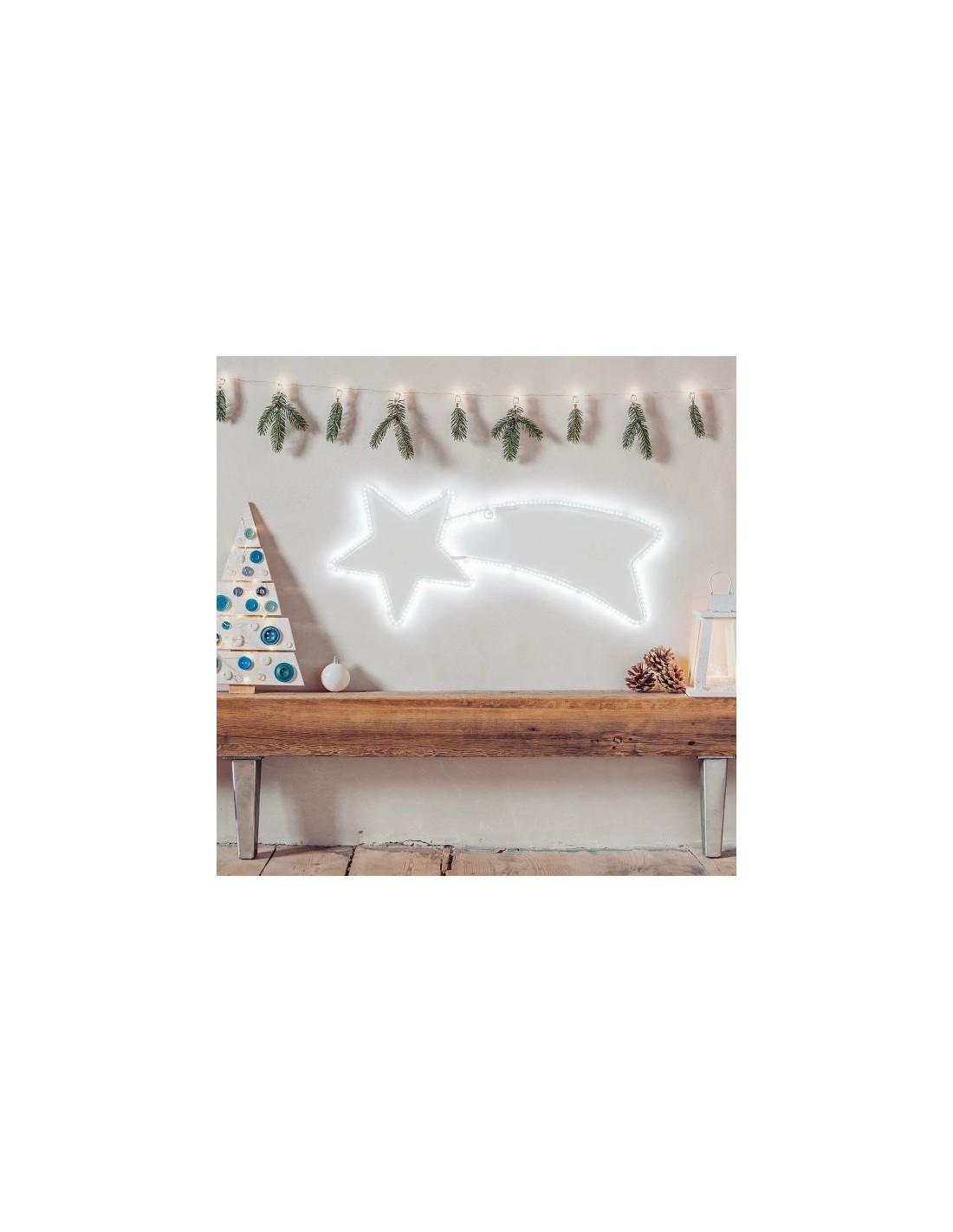 SERIE LUMINOSA 64492 STELLA COMETA 192LED 80CM B.CO FREDDO su TreG ...