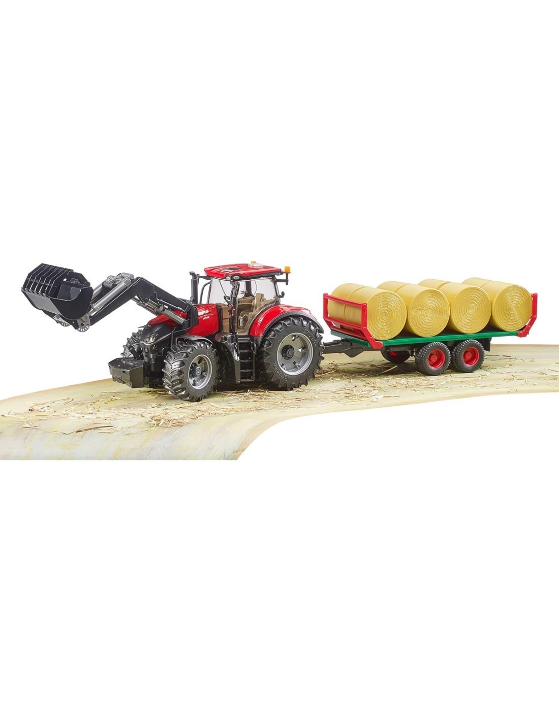 TRATTORE CON BENNA E RIMORCHIO PORTA BALLE 03198 BRUDER SPIELWAREN ...