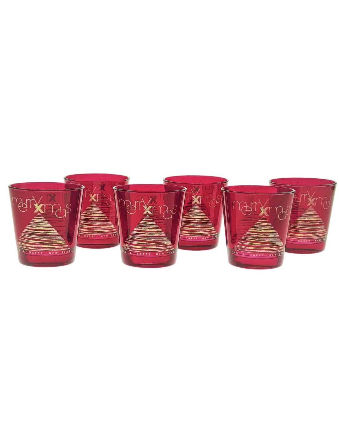CONF 6 BICCHIERI SESTRIER 25CL ROSSO DECORO ORO su TreG Ingrosso