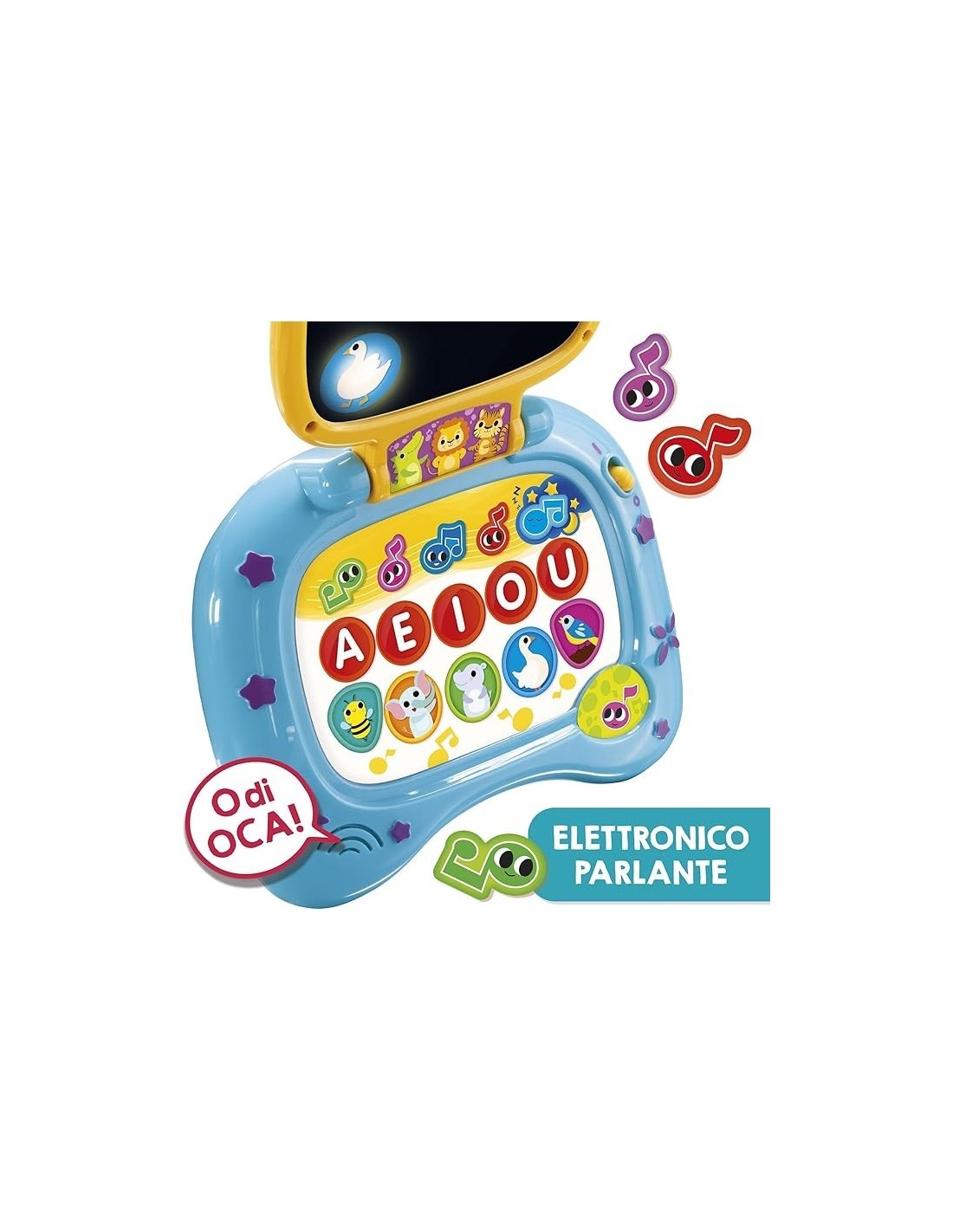 CAROTINA Baby Laptop LED Screen, Laptop Elettronico Parlante con Luci e Melodie, Display Specchio, Gioco Educativo - Lisciani