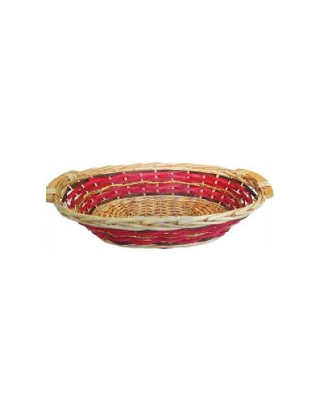 CESTA 02440 OVALE MIELE/ROSSO 50X36X13CM