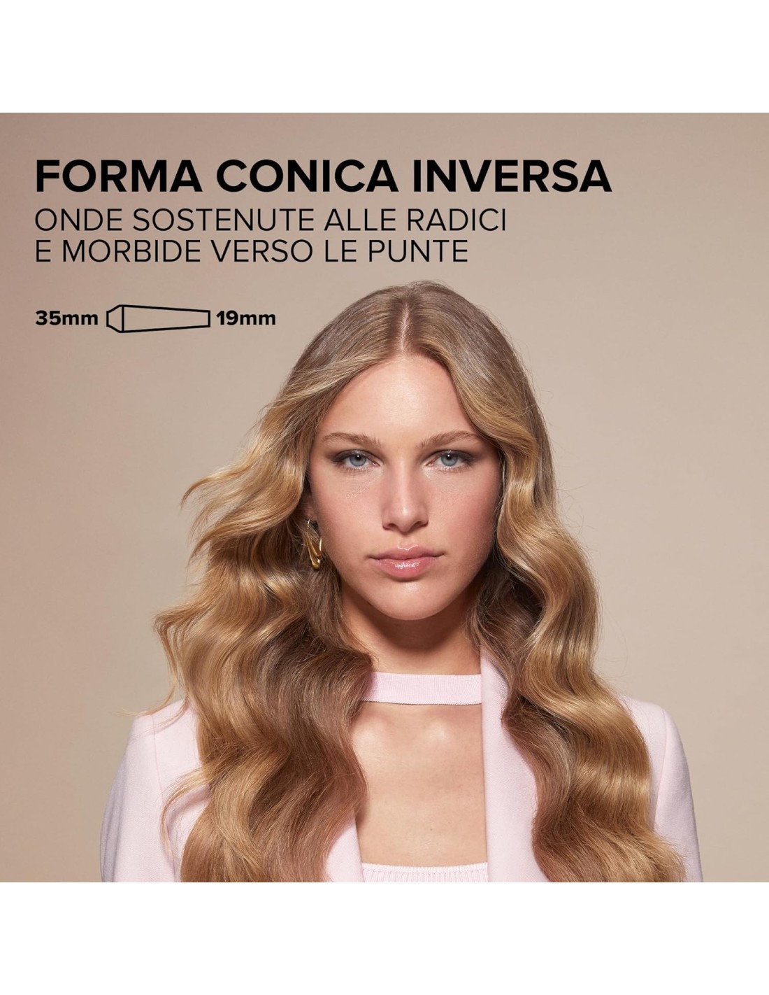ARRICCIACAPELLI 11856 GLAM WAVES 64WBellissima Imetec Glam Waves – Ferro Arricciacapelli Conico