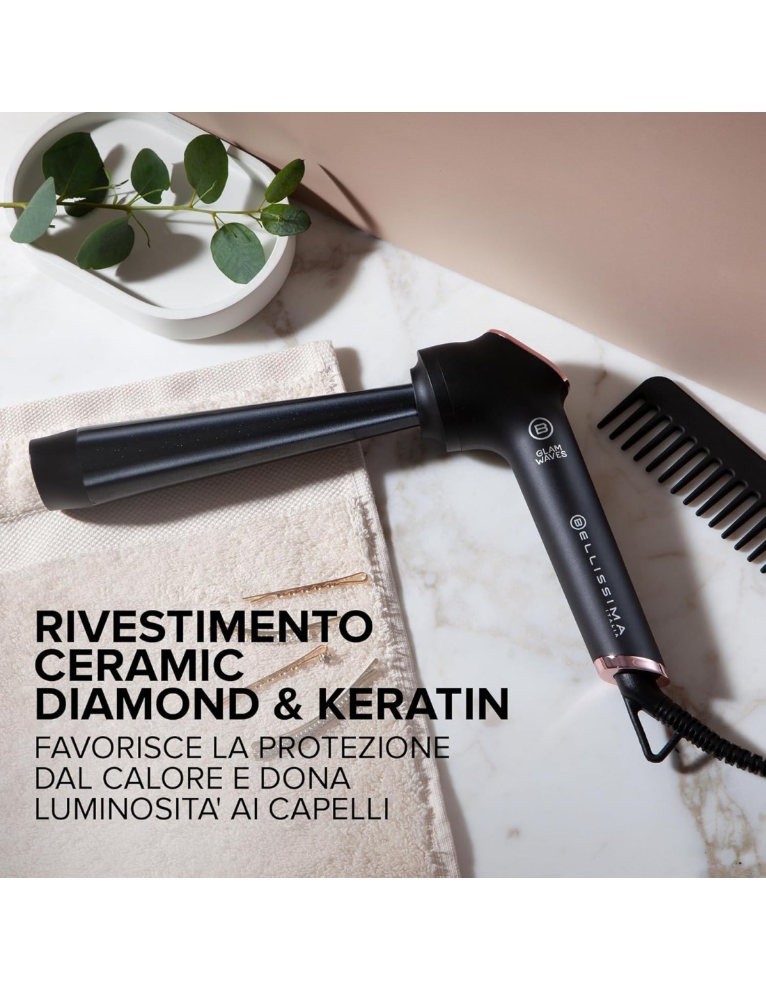 ARRICCIACAPELLI 11856 GLAM WAVES 64WBellissima Imetec Glam Waves – Ferro Arricciacapelli Conico