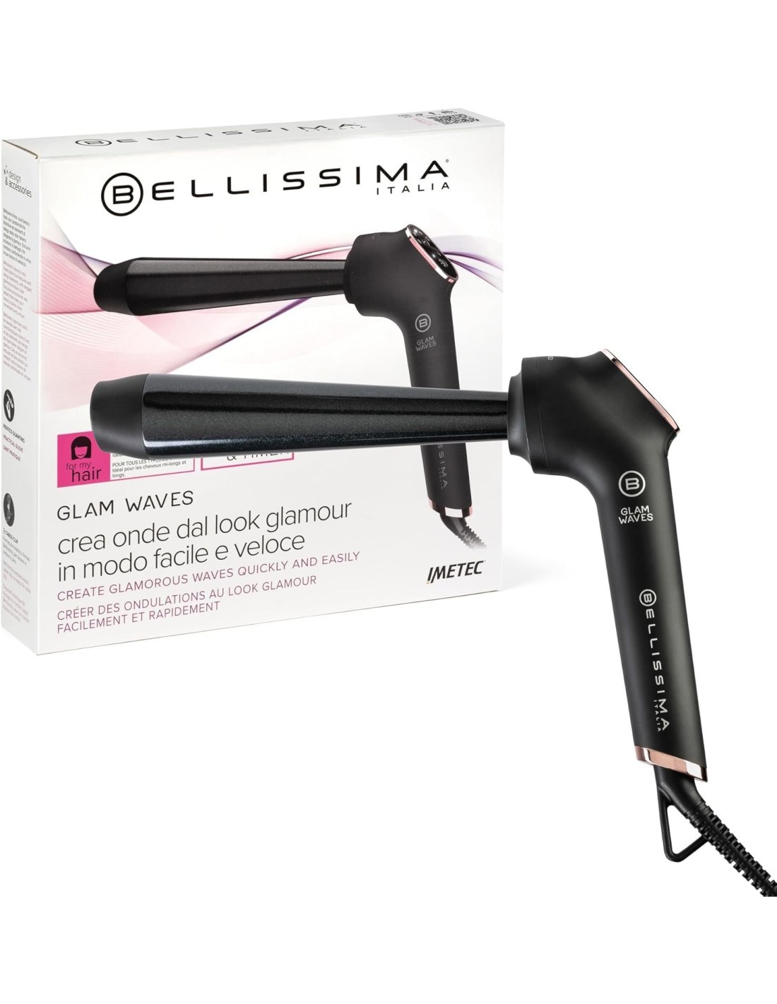 ARRICCIACAPELLI 11856 GLAM WAVES 64WBellissima Imetec Glam Waves – Ferro Arricciacapelli Conico