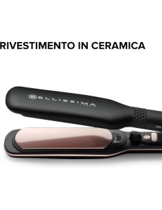 Bellissima Imetec XL ION – Piastra per Capelli Lisci, Piastre Larghe, Ionizzatore, Ceramica e Cheratina