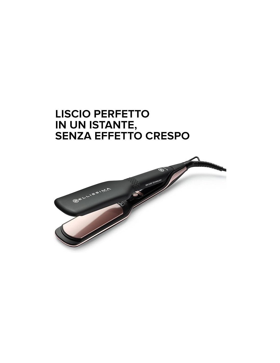 Bellissima Imetec XL ION – Piastra per Capelli Lisci, Piastre Larghe, Ionizzatore, Ceramica e Cheratina