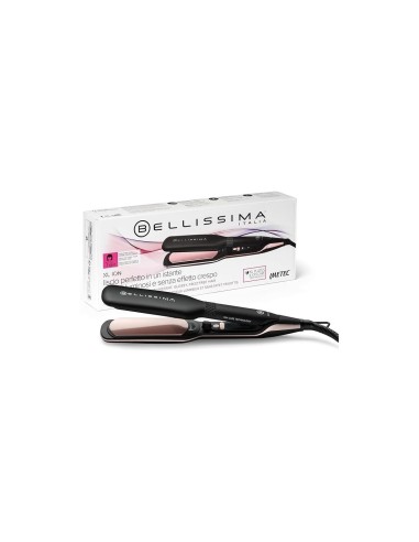 Bellissima Imetec XL ION – Piastra per Capelli Lisci, Piastre Larghe, Ionizzatore, Ceramica e Cheratina