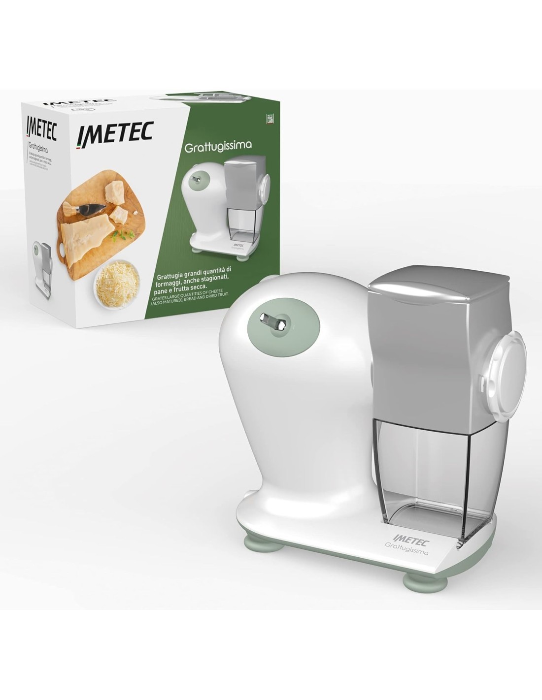 Imetec Grattugissima Grattugia Elettrica 150 W per Formaggio e Frutta Secca