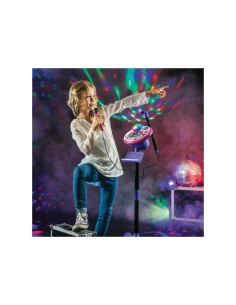 Karaoke Kidi Superstar Lightshow, Microfono Regolabile con Disco Ball Luminosa e Tecnologia Magic Voice, Karaoke per Bambini