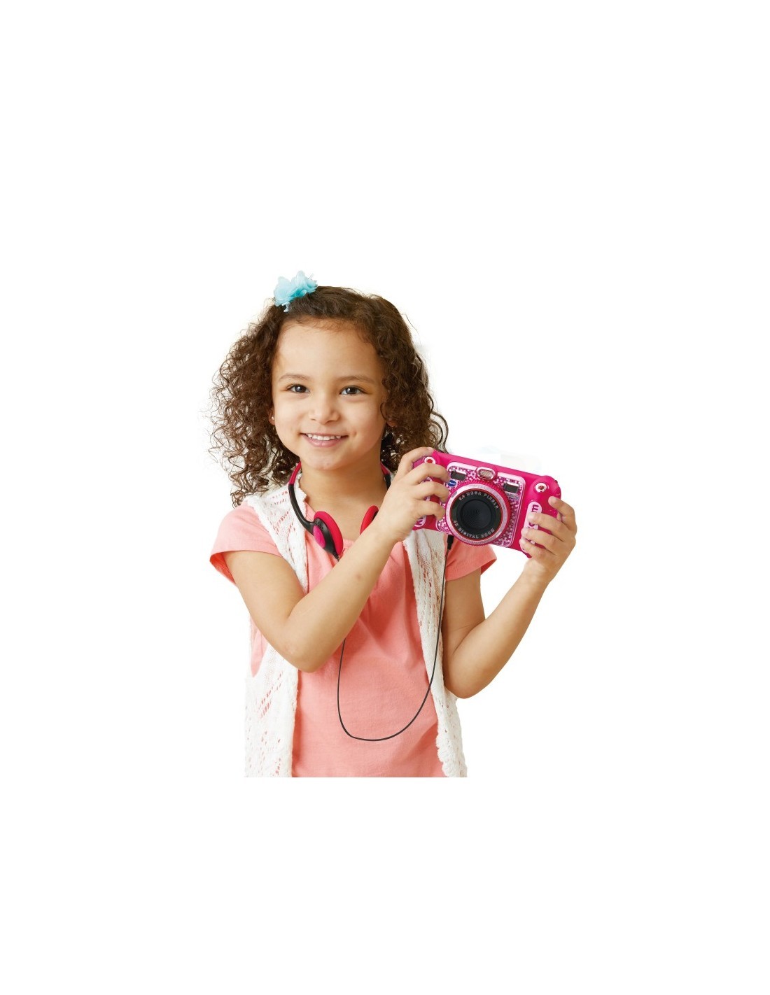 Fotocamera Kidizoom Duo Rosa, Doppia Lente, 5,0 MP Frontali, 2,0 MP Posteriori, 75 Filtri, Display 2,4", Antiurto