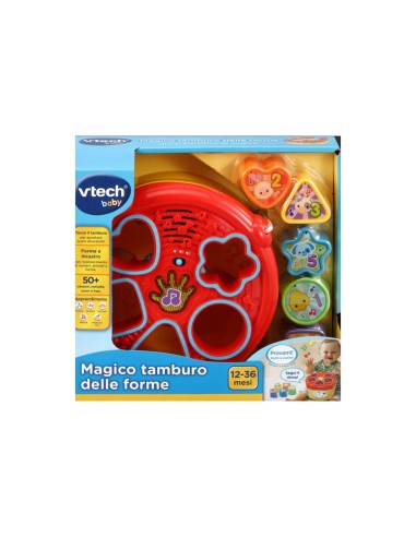 Baby Magico Tamburo delle Forme, Tamburo Interattivo con Blocchi Colorati, Sviluppo Cognitivo e Musicale per Bambini