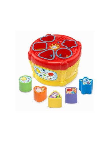 Baby Magico Tamburo delle Forme, Tamburo Interattivo con Blocchi Colorati, Sviluppo Cognitivo e Musicale per Bambini
