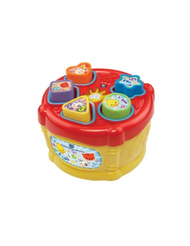 Baby Magico Tamburo delle Forme, Tamburo Interattivo con Blocchi Colorati, Sviluppo Cognitivo e Musicale per Bambini