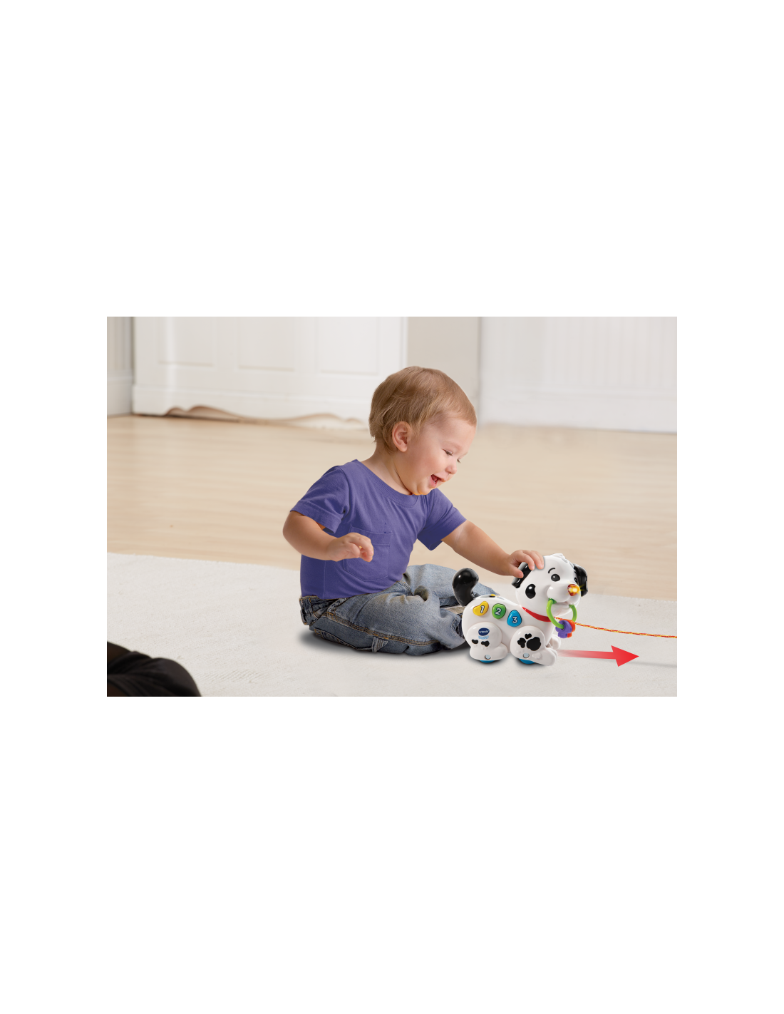 Baby Macchia Canta e Cammina, Cagnolino Interattivo con Suoni e Frasi Divertenti, Guinzaglio Incluso