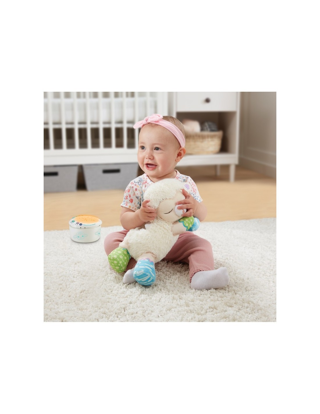 Baby Luce Ninna Nanna Parlante, Giocattolo 3 in 1 con Luce e Proiettore, Melodie e Peluche Morbido