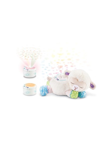 Baby Luce Ninna Nanna Parlante, Giocattolo 3 in 1 con Luce e Proiettore, Melodie e Peluche Morbido
