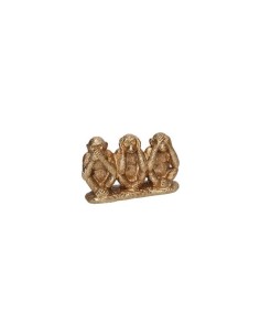 STATUA RESINA SCIMMIE ORO 11X4X6CM