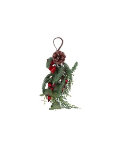 FESTONE CON PIGNE E CAMPANE ROSSE 33CM