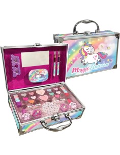 Magic Unicorn Case Make Up, Valigetta Porta Trucchi Unicorno, Set di Trucco Bambini, Specchio Incluso, Nice Group 2