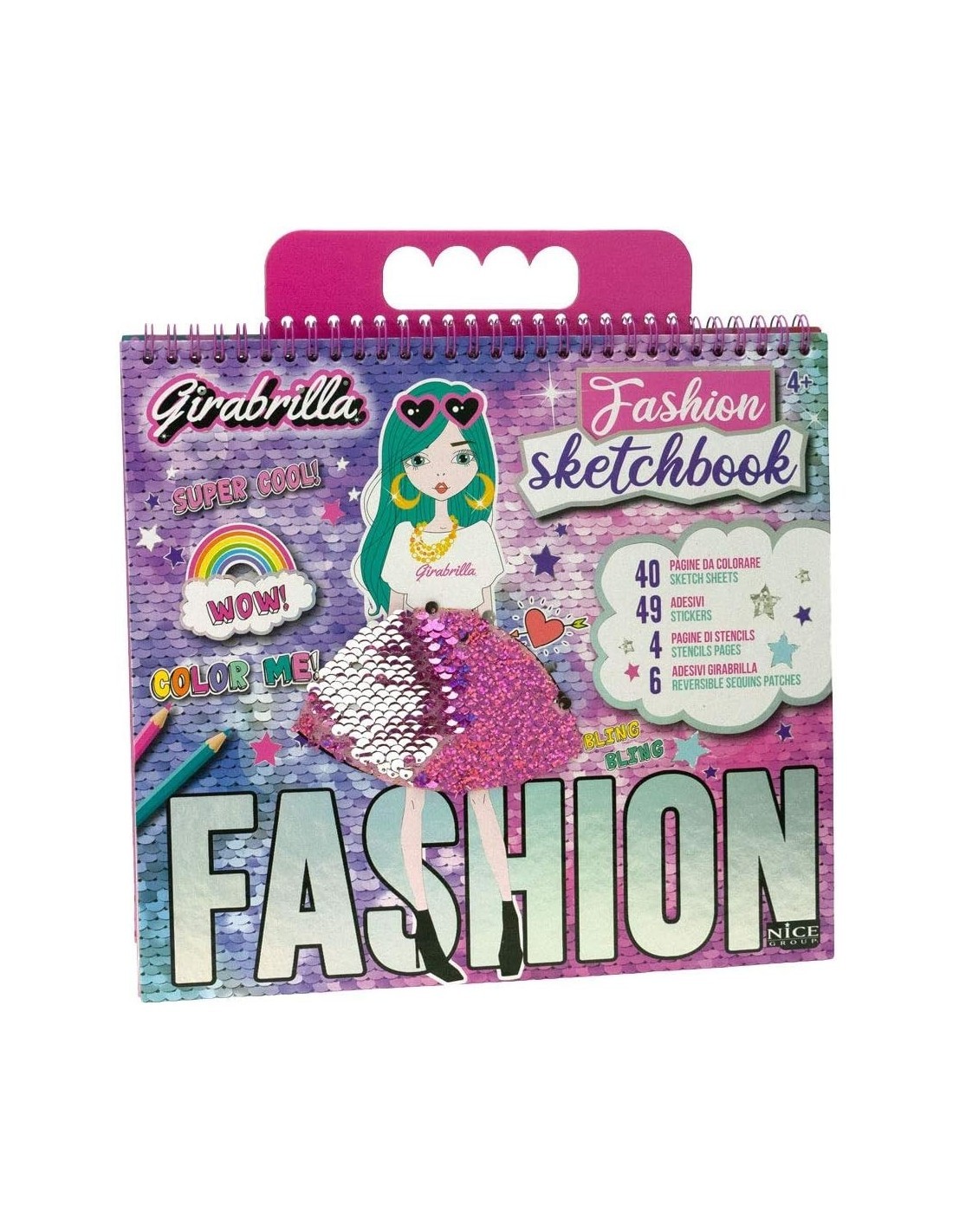 Girabrilla Fashion Sketch Book Ragazza, Quaderno Disegni Moda per Bambine, Nice Group