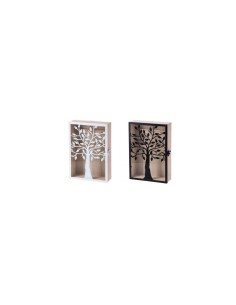 SCATOLA PORTACHIAVI 102424 LEGNO/VETRO ASSORTITO 18X26X6CM