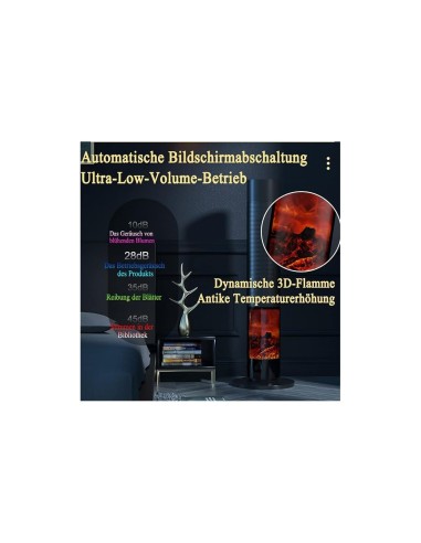 Stufa in ceramica con potenza 2000W altezza 78CM effetto fiamma PTC2011