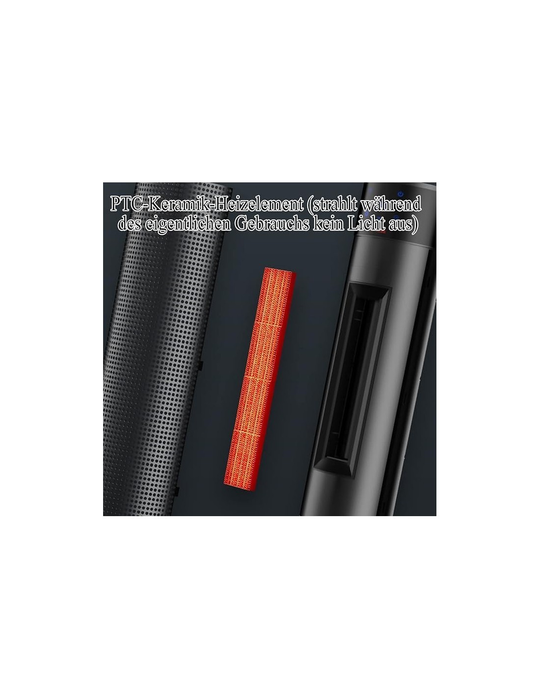 Stufa in ceramica con potenza 2000W altezza 78CM effetto fiamma PTC2011