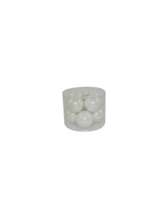 CONF 8 SFERE 59022 VETRO 8CM BIANCO PERL su TreG Ingrosso