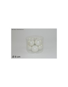 CONF 8 SFERE 59022 VETRO 8CM BIANCO PERL su TreG Ingrosso
